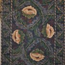 NEW 6x9 WOOL AREA RUG THIN PATIO MATT FLORAL BLUE GREEN