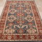 6x8 AREA RUG WOOL HAND KNOTTED TRIBAL KAZAK BLUE RED