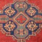 6x7 AREA RUG WOOL HAND KNOTTED TRIBAL KAZAK RED IVORY