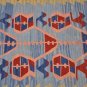 5x6 AREA RUG WOOL HAND KNOTTED KILIM RED WHITE BLUE