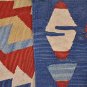 5x6 AREA RUG WOOL HAND KNOTTED KILIM RED WHITE BLUE
