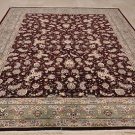 9x12 WOOL & SILK AREA RUG HANDMADE ORIENTAL RED GREEN