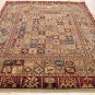 8x10 HANDMADE WOOL RUG PATCHWORK QUILT BEIGE BLUE RED