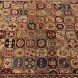 8x10 HANDMADE WOOL RUG PATCHWORK QUILT BEIGE BLUE RED