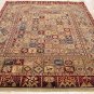 8x10 HANDMADE WOOL RUG PATCHWORK QUILT BEIGE BLUE RED