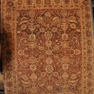 7x8 AREA RUG WOOL HANDMADE VEGETABLE DYE CHOBI BROWN
