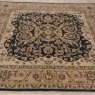 8x8 SQUARE WOOL RUG PERSIAN HANDMADE CHARCOAL LT CAMEL