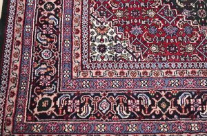 8x8 SQUARE WOOL RUG PERSIAN BIDJAR HANDMADE RED GREEN