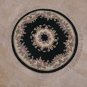 3 EMERALD ROUND HANDMADE AREA RUG FRENCH AUBUSSON IVORY
