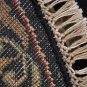 3x3 FOOT ROUND HANDMADE AREA RUG BLACK KNOTTED JAIPUR