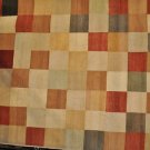 8x10 MODERN RUG SQUARES RED GOLD TAN RUST BROWN BEIGE