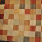 8x10 MODERN RUG SQUARES RED GOLD TAN RUST BROWN BEIGE