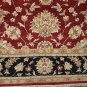 8x10 RED BLACK RUG GOLD FLOWERS HANDMADE WOOL INDIA NEW