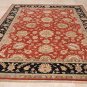 9x12 RUG HANDMADE PERSIAN KASHAN RED BLACK TWISTED WOOL