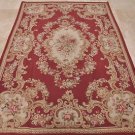 AREA RUG 6x9 HANDMADE FRENCH AUBUSSON RED IVORY GOLD