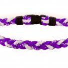 Ionic Titanium Sports Necklace - Purple & White 22.5"