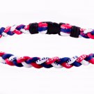 Ionic Titanium Sports Necklace - Red, Navy Blue, & White 22.5"