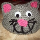 Crochet Grey Cat Hat