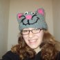 Crochet Grey Cat Hat