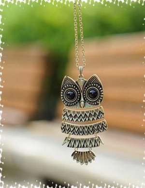 New owl necklace Copper