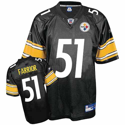 Reebok Pittsburgh Steelers James Farrior #51 Black Authentic Jersey