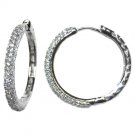 PAVE OUTSIDE DOME HOOP CZ EARRINGS 33MM