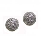 PAVE HALF BALL CUBIC ZIRCONIA STUD EARRINGS 15MM-8MM HIGH HOT