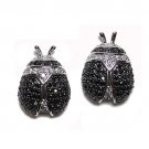 PAVE BACK & CLEAR LADYBUG CZ STUD EARRINGS 21MM HOT-NEW