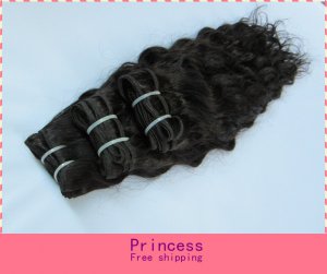 Deep Wave,18"+20",virgin brazilian human hair extension, 2pcs/lot,1b#2 (3.5oz/pc