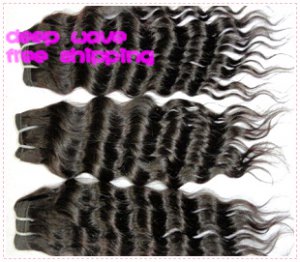 Deep Wave,12"+14"+16",virgin brazilian human hair extension,,3pcs/lot,1b#2 (3.5oz/pc)
