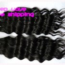 Deep Wave,14"+16"+18",virgin brazilian human hair extension, 3pcs/lot,1b#2 (3.5oz/pc)