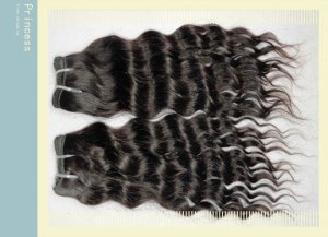 Deep Wave,2pcs*16"+1pcs*18",Virgin Brazilian Human Hair Extension, 3pcs/lot,1b#2 (3.5oz/pc)