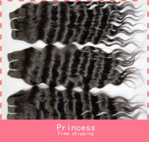 Deep Wave,2pcs*18"+1pcs*20",Virgin Brazilian Human Hair Extension, 3pcs/lot,1b#2 (3.5oz/pc)