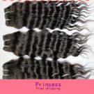 Deep Wave,2pcs*28"Virgin Brazilian Human Hair Extension, 2pcs/lot,1b(3.5oz/pc)