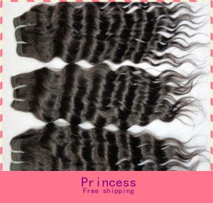 Deep Wave,2pcs*28"Virgin Brazilian Human Hair Extension, 2pcs/lot,1b(3.5oz/pc)