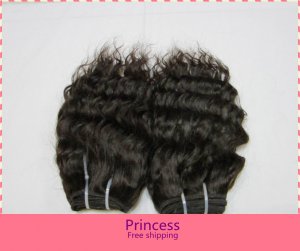 Deep Wave,2pcs*12"Virgin Brazilian Human Hair Extension, 2pcs/lot,1b#2 (3.5oz/pc)