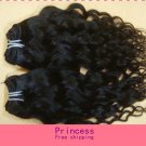Deep Wave,2pcs*16"Virgin Brazilian Human Hair Extension, 2pcs/lot,1b#2 (3.5oz/pc)