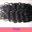 Deep Wave,2pcs*18"Virgin Brazilian Human Hair Extension, 2pcs/lot,1b#2 (3.5oz/pc)