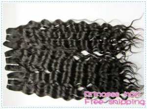 20"virgin brazilian human hair extension, deep wave,1pcs/lot,1b#2 (3.5oz/pc)