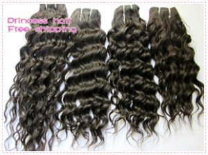 Deep Wave,16"+18",virgin brazilian human hair extension,,2pcs/lot,1b#2 (3.5oz/pc