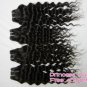 Deep Wave,14"+16",virgin brazilian human hair extension, 2pcs/lot,1b#2 (3.5oz/pc