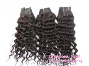 Deep Wave,2pcs*28"Virgin Brazilian Human Hair Extension, 2pcs/lot,1b#2 (3.5oz/pc)