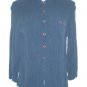 Carole Little Petites Button Down Blue Rayon Top 4P