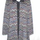 Exclusively Misook Zig Zag Striped Button Up Wool Blend Sweater Jacket XL