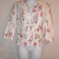 Ann Taylor LOFT White Crop Sleeve Floral Jacket 2 NWOT