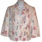 Ann Taylor LOFT White Crop Sleeve Floral Jacket 2 NWOT