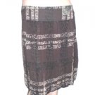 Burberry London Animal Print Plaid Pleated Silk Skirt 8