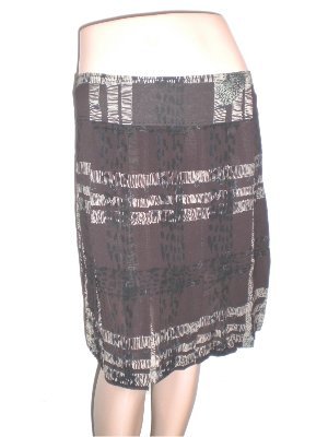 Burberry London Animal Print Plaid Pleated Silk Skirt 8