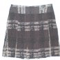 Burberry London Animal Print Plaid Pleated Silk Skirt 8
