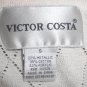 Victor Costa Cowl Neck White Iridescent Sweater NEW S